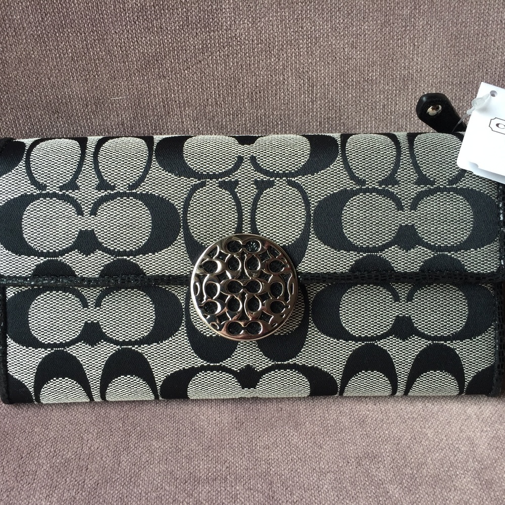 COACH Alexandra Signature Black Wallet (19-151)